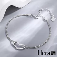 【Hera 赫拉】清新雙層鏤空愛心手鍊 H112091908 銀色