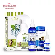 【GBPH好寶貝】寵物護理保養清潔組 &ndash; 蟲蟲剋星耳道滴劑+植萃潔耳液+All in one除臭噴霧(汪汪專用) (薄荷檸檬)