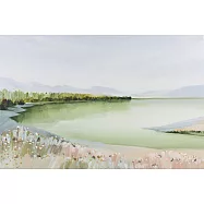 【玲廊滿藝】M-綠樹蔥蔥染上青青湖面27x41cm