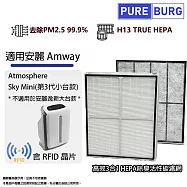 適用安麗逸新Amway Atmosphere Sky Mini(3代三代小台款)空氣清淨機3合1HEPA除臭活性碳濾網