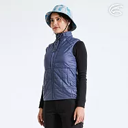 ADISI 女SMAWARM海洋溫控超撥水連帽背心AV2321025 (S-2XL)|輕抗風 超輕量 防潑水 海洋紗 保暖棉 蚵殼棉 保暖背心 L 宇宙藍