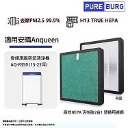 Anqueen安晴適用變頻旗艦空氣清淨機 AQ-R350 (15-25坪) 高效複合式活性碳HEPA替換濾網濾心