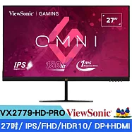ViewSonic 優派 VX2779-HD-PRO 27吋 180Hz FHD平面電競螢幕