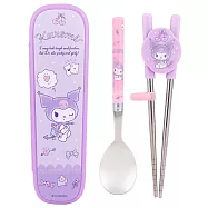 正版韓國製 學習餐具3件組 筷子 湯匙 收納盒 學習筷 兒童餐具 庫洛米