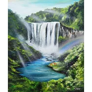 【玲廊滿藝】曾啟文-晨虹飛瀑 福祿聚財60x50cm