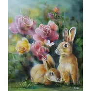 【玲廊滿藝】曾啟文-親情系列-花叢間的回憶72.5x60.5cm