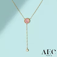 AEC PARIS 巴黎品牌 白鑽紫水晶項鍊 優雅金色Y字鍊 CHAIN NECKLACE SUNNA