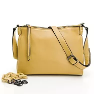 DF Flor Eden - 全牛皮真皮名媛最愛兩用單肩斜背包-共2色 黃色