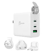 j5create 65W GaN氮化鎵3孔智慧型 快速電源供應器(附旅行萬國轉接頭組) - JUP3565V