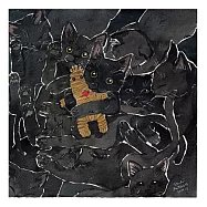 【玲廊滿藝】桂桑比illustration-萬聖節之巫毒黑貓30x30cm