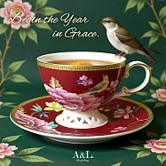 【A&L】骨瓷對杯禮盒組-花樣春曉(繽紛多色) 嫣紅