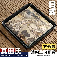 【TEA Dream】日式真田墨彩高質感快乾吸水茶盤 (茶壺墊 吸水杯墊) 清明上河圖感-方形