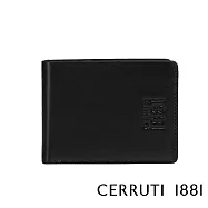 【Cerruti 1881】限量2折 義大利頂級小牛皮5卡短夾 全新專櫃展示品(黑色 CEPU05922M)
