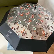 小樹屋-碎花貓咪半透明自動傘 黑色