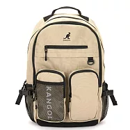 KANGOL - 英國袋鼠學院風多隔層網布17吋筆電大容量多口袋後背包-共2色 灰綠色