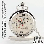 【時光旅人】天籟之音樂器造型鏤空翻蓋懷錶隨貨附贈長鍊