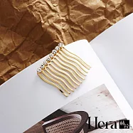 【Hera 赫拉】水影思雨波浪金屬水鑽珍珠無痕瀏海梳 H112052403 水鑽款