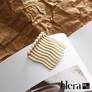 【Hera 赫拉】水影思雨波浪金屬水鑽珍珠無痕瀏海梳 H112052403 珍珠款