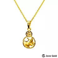 JoveGold漾金飾 福氣鼠黃金墜子 送紅繩項鍊