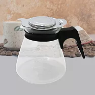 灣製玻璃咖啡壺-605cc-塑膠手把x1+304不鏽鋼沖泡茶濾網組x1入