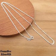 1mm寬。16吋40.5cm 質感細方格鍊.義大利925純銀單鍊