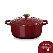 Le Creuset 典藏圓形鑄鐵鍋 22cm 3.8L 法國製 (電磁爐 IH爐可用) 醇酒紅