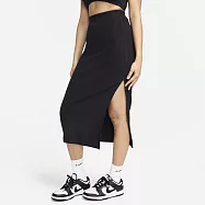 NIKE AS W NSW NK CHLL KNT RIB MD SK 女休閒中長裙-黑-FQ1637010 M 黑色