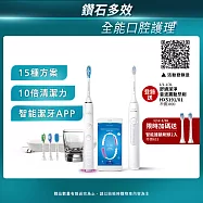 【Philips飛利浦】官方直營 Sonicare Smart 鑽石靚白智能音波震動牙刷/電動牙刷(HX9924/02) 晶鑽白