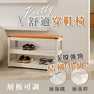 【居家cheaper】角鋼鞋架穿鞋椅/玄關架/穿鞋架/鞋架/矮架/置物架/矮椅/玄關椅 白柱橘坐墊