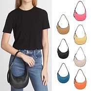 LONGCHAMP ROSEAU ESSENTIAL系列牛皮半月形單肩包(小) 柳橙