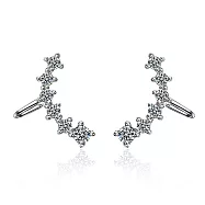 韓系無垠星空鋯石相連 耳骨夾 耳環 銀色