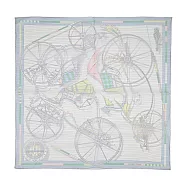 Hermes 愛馬仕 Voitures en Equilibre 45cm手工捲邊薄絲綢方巾 水青/薄荷綠/玫瑰