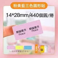 精臣標籤貼紙-D11 D11S H1S D110 D101通用《彩圓/彩纜線系列》 粉黃藍-圓