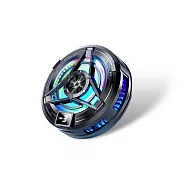 [野一夏] 降熱神器冰封磁吸式手機散熱器|螢幕溫度顯示 渦輪風扇快速降溫 安卓蘋果通用 附夾子+磁吸片 -黑色