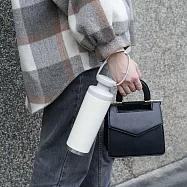 【JIA品家】粉彩琺瑯 不鏽鋼保溫隨身瓶400ml-米白