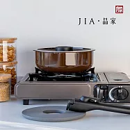 【JIA品家】日本設計 琺瑯不鏽鋼平底淺鍋+鍋蓋組18cm _摩卡咖啡