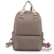 【iSPurple】簡約菱格*大容量防水牛津後背包/卡其