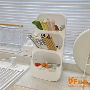 【iSFun】梯形斜插式*廚房收納筷子餐具瀝水筒/ 白