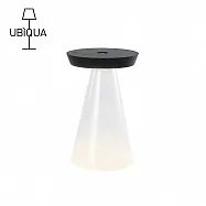 【義大利UBIQUA】Torus Glass 秘境幽浮USB充電式玻璃座桌燈- 時尚黑