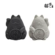 【貓侍Catpool】泥作擴香石.擺飾(可選：招財貓/招福貓) 招財貓(黑色)