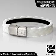 MASSA-G【絕色樂章】鍺鈦能量手環(磁鐵扣) 19 純白-銀扣