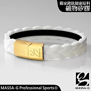 MASSA-G【絕色樂章】鍺鈦能量手環(磁鐵扣) 19 純白-金扣