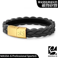MASSA-G【絕色樂章】鍺鈦能量手環(磁鐵扣) 19 深黑-金扣