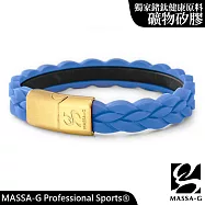MASSA-G【絕色樂章】鍺鈦能量手環(磁鐵扣) 19 寶藍-金扣