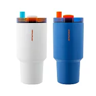 [CookPower 鍋寶] 珍珠粗吸管陶瓷隨行杯900ml_買1送1(3色選) 奶油裸杏+普魯士藍