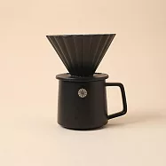 【陸寶LOHAS】花見咖啡杯套組(小)V型濾杯搭配馬克杯 適用V60和蛋糕濾紙 禪風黑