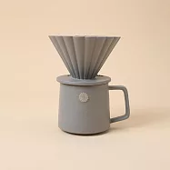 【陸寶LOHAS】花見咖啡杯套組(小)V型濾杯搭配馬克杯 適用V60和蛋糕濾紙 都市灰