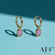 AEC PARIS 巴黎品牌 紫水晶耳環 金色小圓耳環 DROP EARRINGS ARINNA