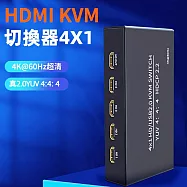HDMI KVM Switch 4x1 4K@60Hz 4埠電腦切換器
