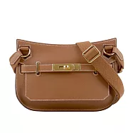 HERMES Jypsiere Mini Evercolor 皮金釦吉普賽包 (金棕色)